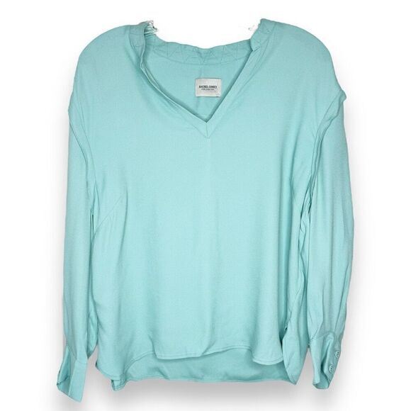 Rachel Comey Veracity Teal Blue V Neck Long Sleeve Blouse Viscose Women’s Size 8 - Picture 5 of 13